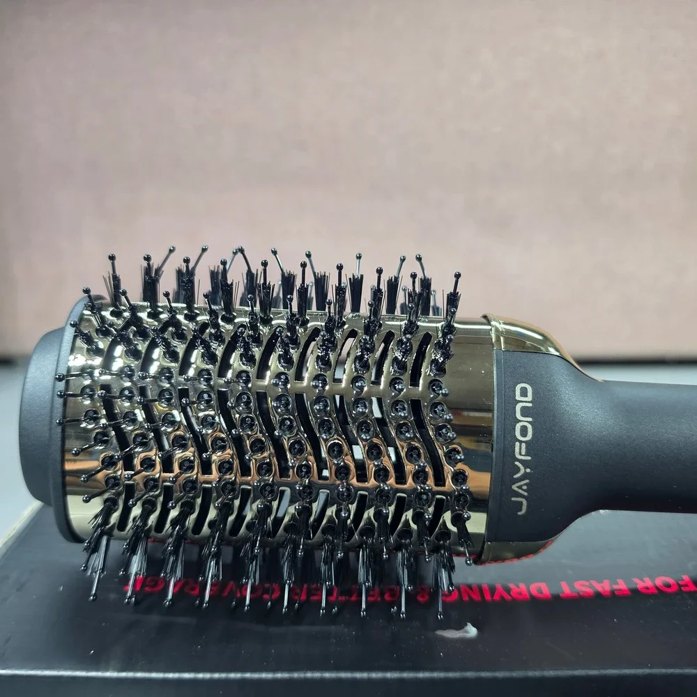 Jayfond Hot Air Brush Styler Dryer Womens Black Gold New 3-in-1 Volumizer